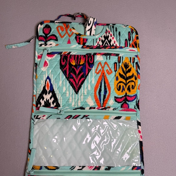 Vera Bradley Hanging Organizer In Pueblo Blue Travel Bag Toiletry Case Foldable - Picture 3 of 9